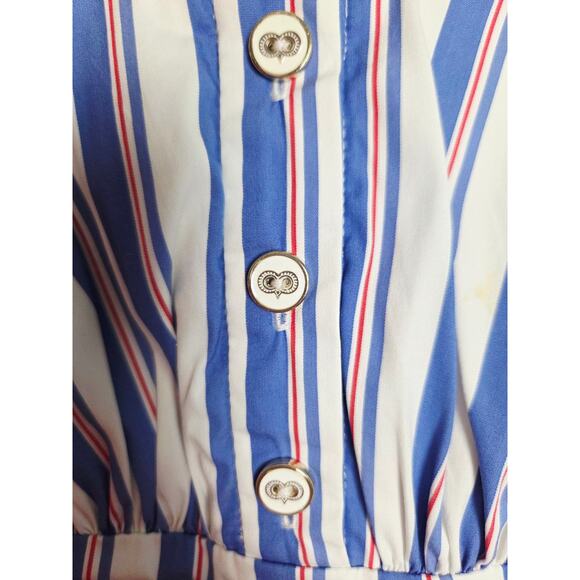 Caroline Constas Off Shoulder Dress Striped Medium M - Picture 7 of 15